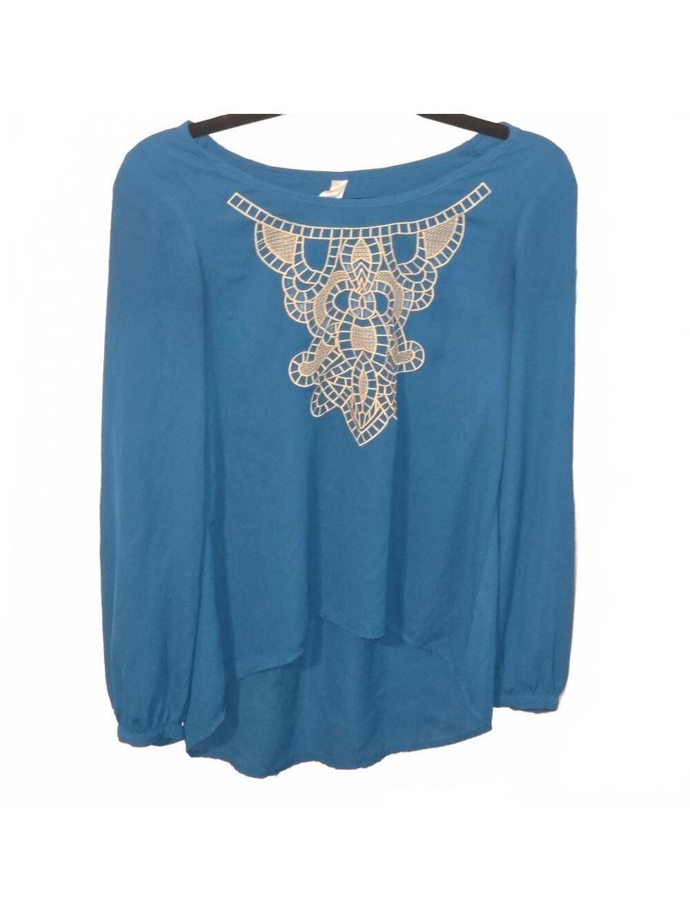 XHILIRATION WOMENS PETITE BOHO BLOUSE SIZE SMALL NWOT